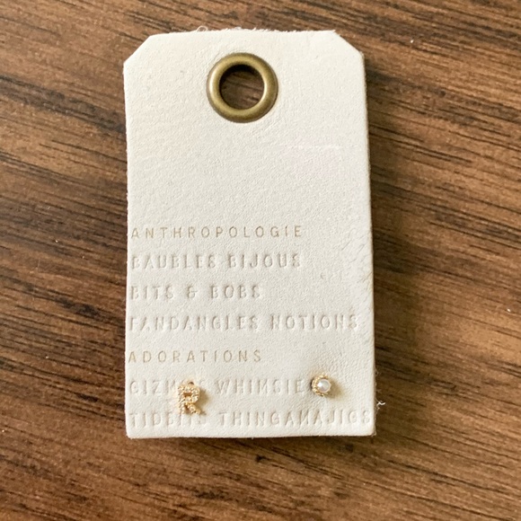 Letter R Monogram & Pearl post letter R - Picture 1 of 14